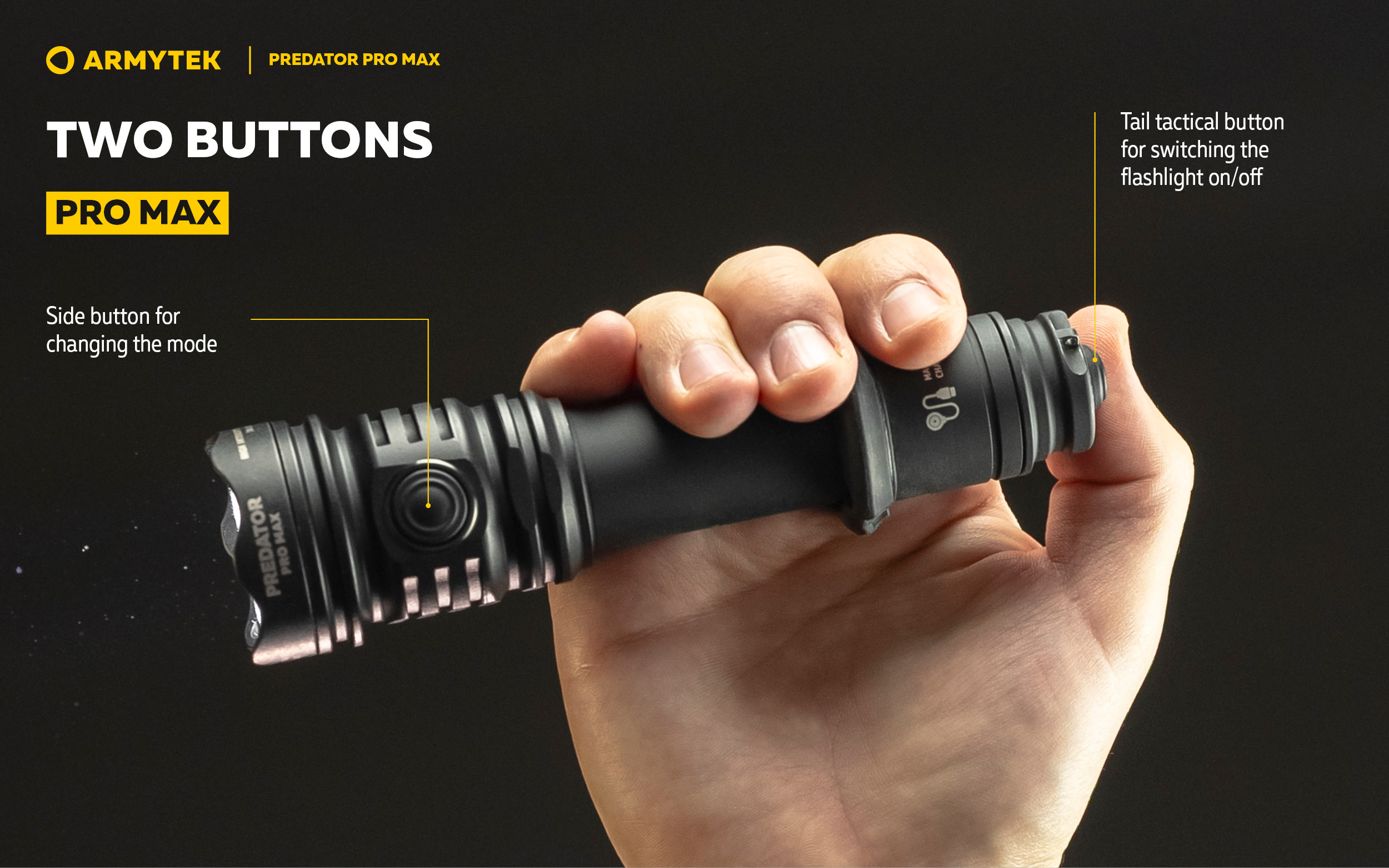 Armytek Predator Pro Max PCB - Powerful Tactical Flashlight